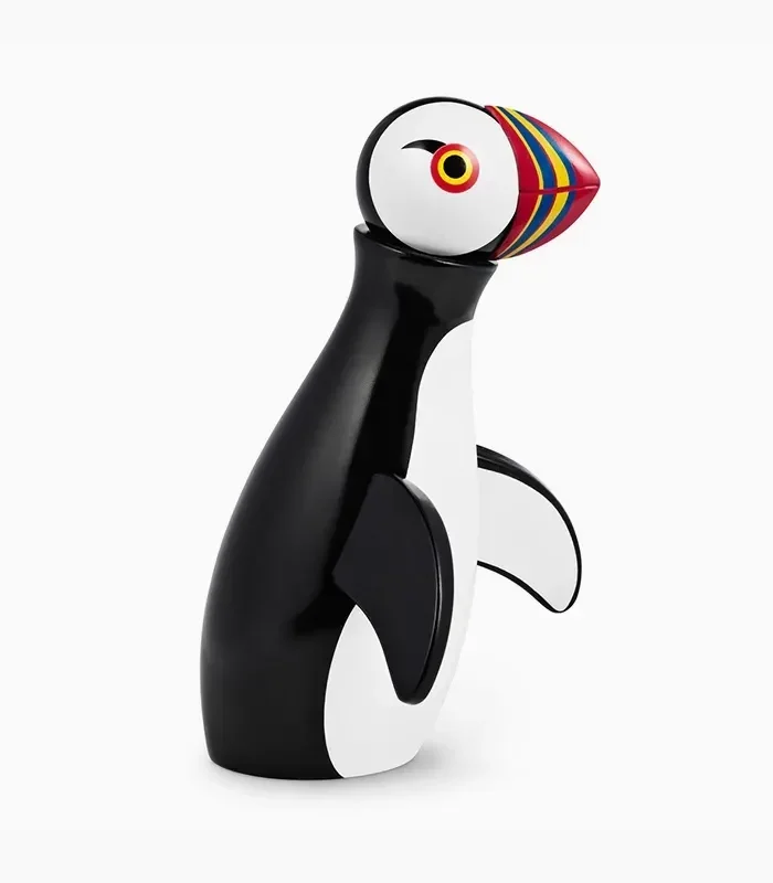 Wooden puffin figurine